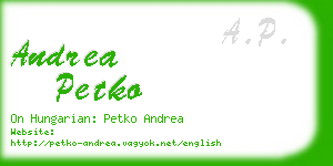 andrea petko business card